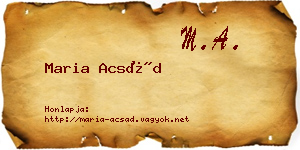 Maria Acsád névjegykártya